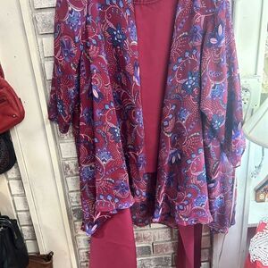 Elisabeth Williams ladies 3x red  three piece set with pants